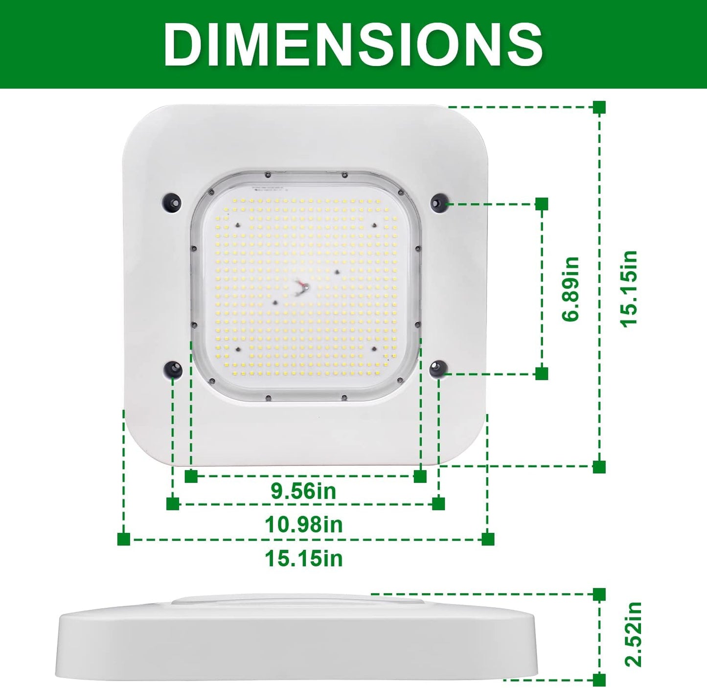 OSTEK LED Gas Station Canopy Light, 150W Carport Ceiling Light 5700K, Outdoor Rated (600W HID/HPS Equivalent), 90-277V IP65 DLC & UL Listed
