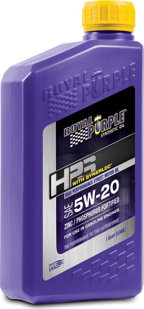 Royal Purple 32520 HPS 5W-20 High Performance Street Synthetic Motor Oil with Synerlec - 12 Quart