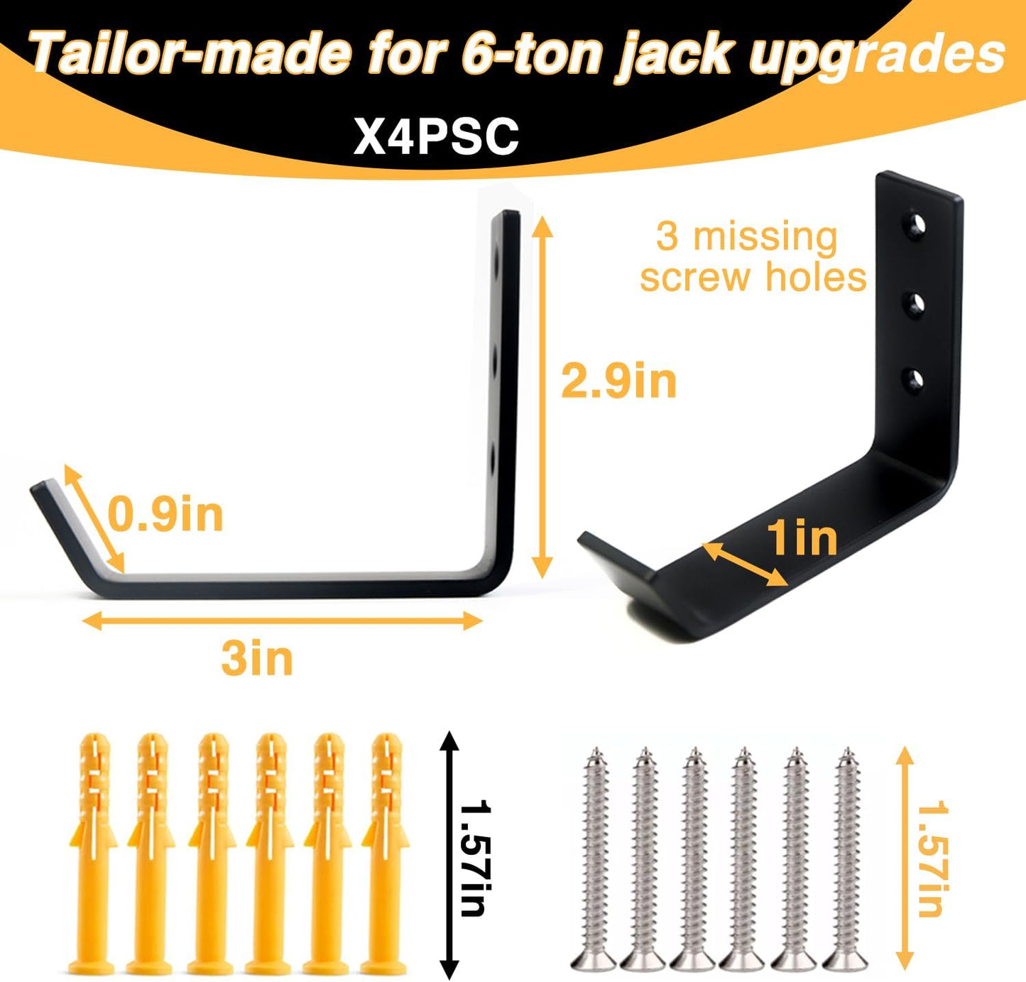 6 Tons Jack Stands Wall Mount Organizer, Heavy Duty Stainless Steel Holder Hook|Fits 6 Ton Jack Stands 4 Packs