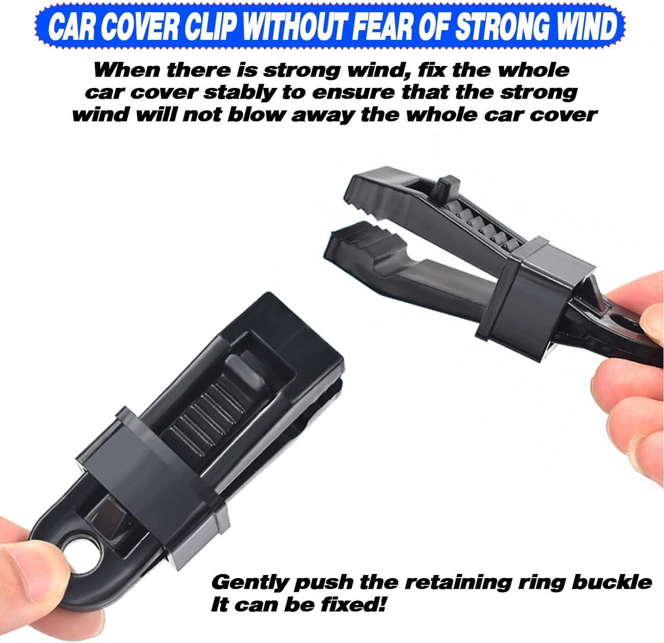 KEYOOG Universal Car Windshield Kit - Super Elastic, Durable, Can Protect The Car Cover from Being Blown Away During Strong Winds - Suitable for Most Cars, Suvs, Trucks, Vans, Motorcycles - Blue