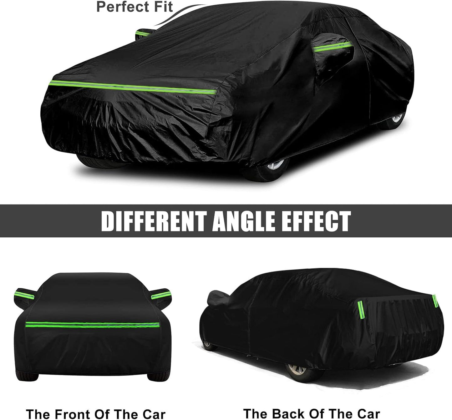 Waterproof Car Cover Compatible with 2005-2025 Chevrolet Equinox LS/LT/RS/Premier, 420D Oxford Cloth Black All Weather Car Covers with Zipper Door for Snow Rain Dust Protection