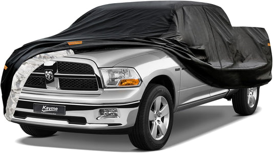 Kayme Truck Cover Custom Fit Dodge Ram 1500(1994-2008) Club/Extended/Quad Cab SB. Full Exterior Heavy Duty Outdoor Pickup Truck Car Cover Waterproof All Weather.Car Tarp for Wind Sun Dust Protection.