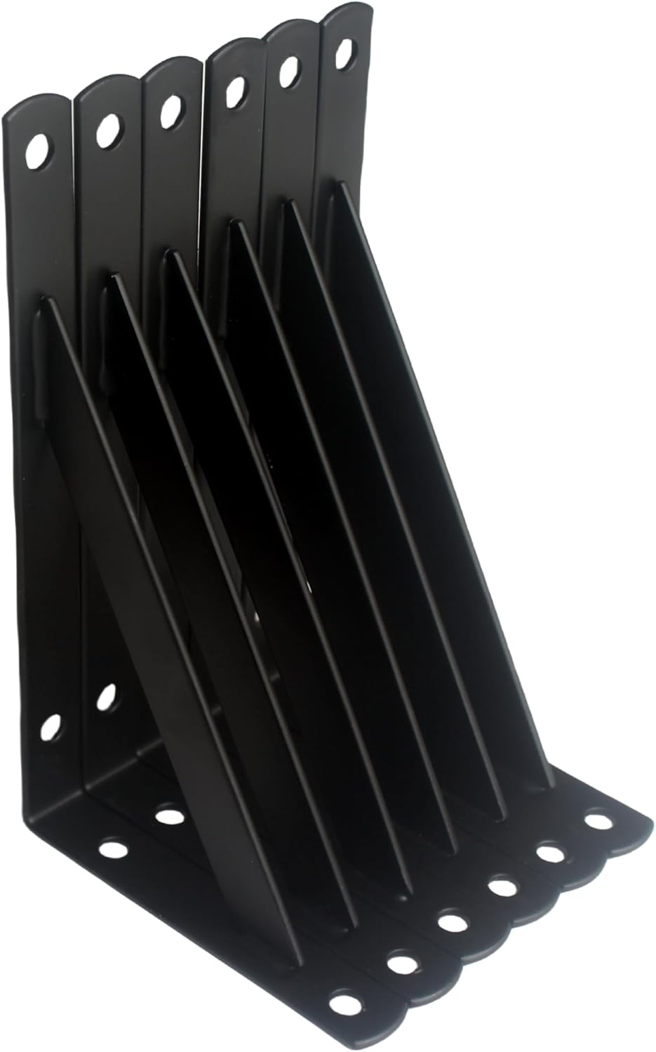 6 Pack L6 x H 3.5" Black Heavy Duty Shelf Brackets with Screws Metal Shelf Brackets Shelf Support Angle Brackets for Shelves L Brackets Heavy Duty Floating Shelf