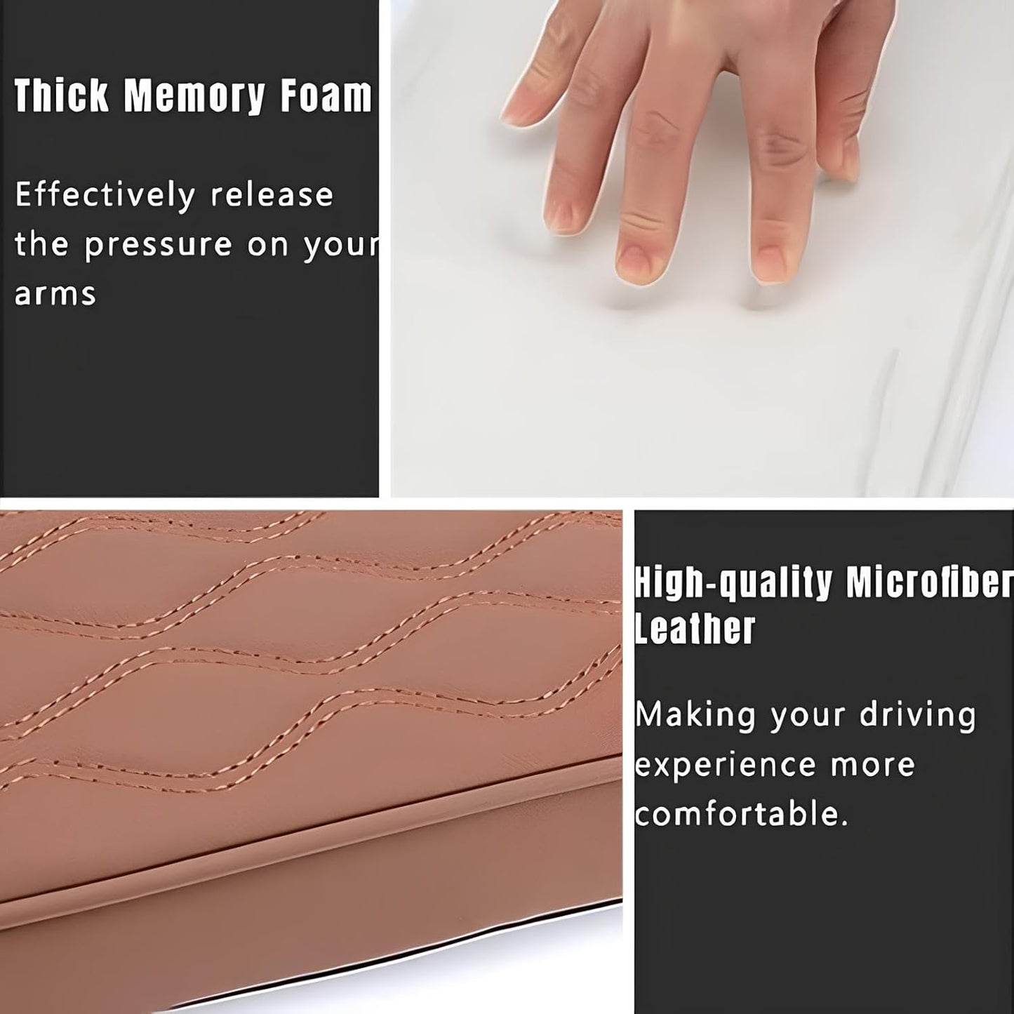 Leather Car Armrest Box Mat - 2023 New Waterproof Car Center Console Cover Mat, Universal Armrest Mat, Leather Car Armrest Cover for SUV/Truck/Vehicle (B-Coffee)