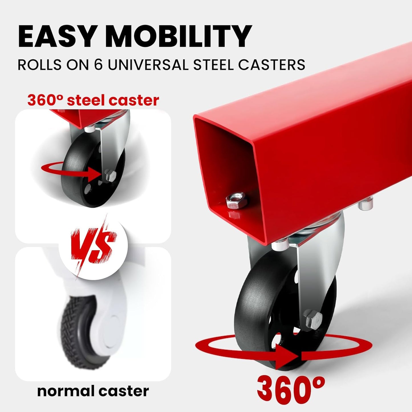 Engine Lift with Load Leveler,2T Heavy Duty Alloy Steel Folding Cherry Picker Engine Lift,Cherry Picker Workshop Crane,8Ton Hydraulic Engine Lift,Engine Lift for Workshop Warehouse Garage (Red)