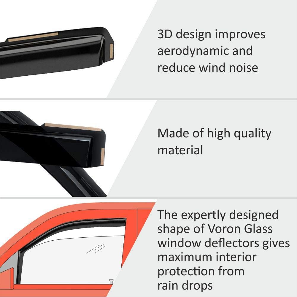 Voron Glass in-Channel Extra Durable Rain Guards for Buick Encore GX 2020-2025, Window Deflectors, Vent Window Visors, 4 Pieces - 200703
