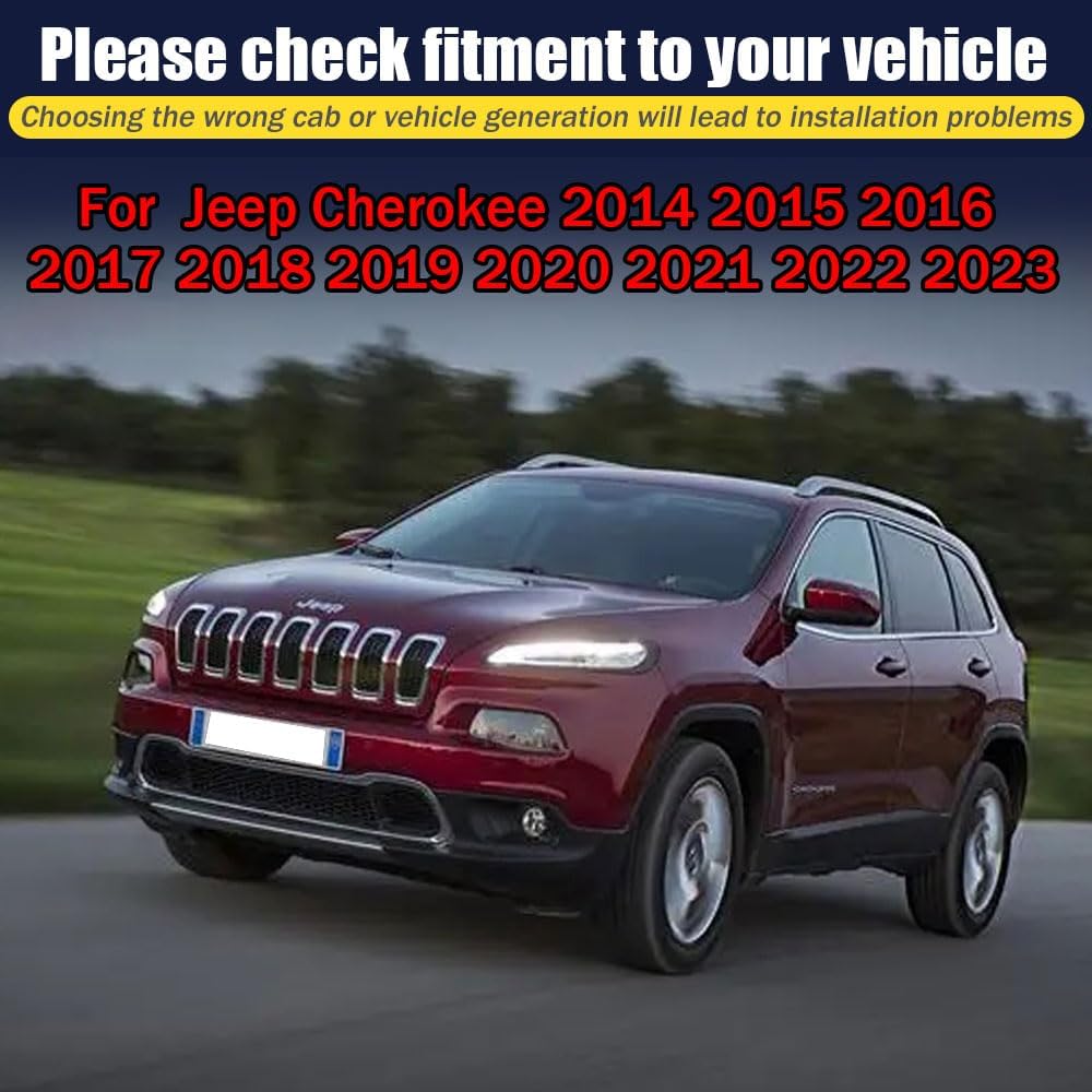 Rain Guards for Jeep Cherokee 2014-2023, Tape-on Side Window Deflectors for Jeep Cherokee, Window Visors for Jeep Cars, for Jeep Car Accessories, 4 pcs