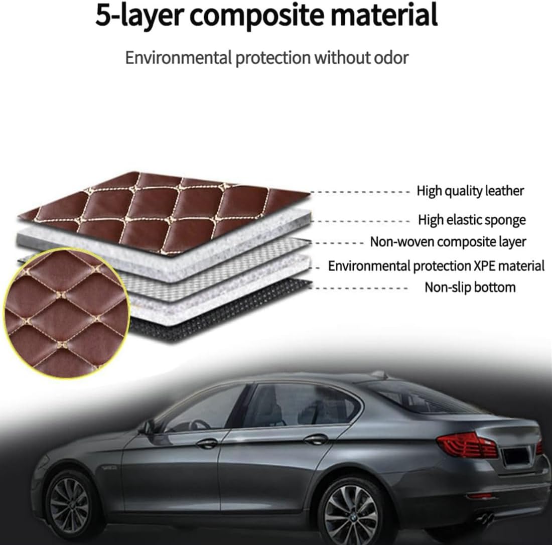 Custom Personalized Floor Mats for Cars，Luxury Full Coverage All Car Floor Mats，Anti-Slip Leather Car Mat Set ，Custom Floor Mats for 99% of Cars, Trucks & SUVs. (Wine red)