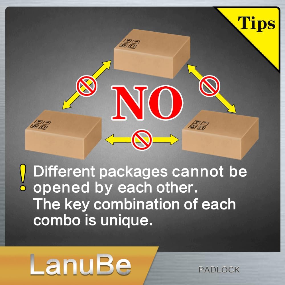 LanuBe Lock Laminated keyed Padlock (1-9/16", 40mm), keyed Alike Locks, Normal Shackle, Pack of 24
