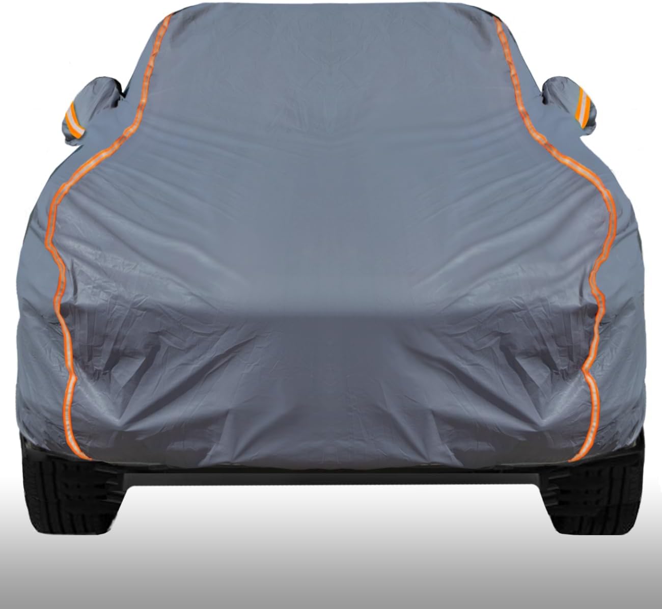 KEYOOG Universal Waterproof Heavy Weight Full Car Covers, Fit Pickup, All Weather, Outdoor Full Cover Weatherproof UV Sun Protection Snow Dust Storm Resistant with PEVA Cotton, Fit Length 198"-220"