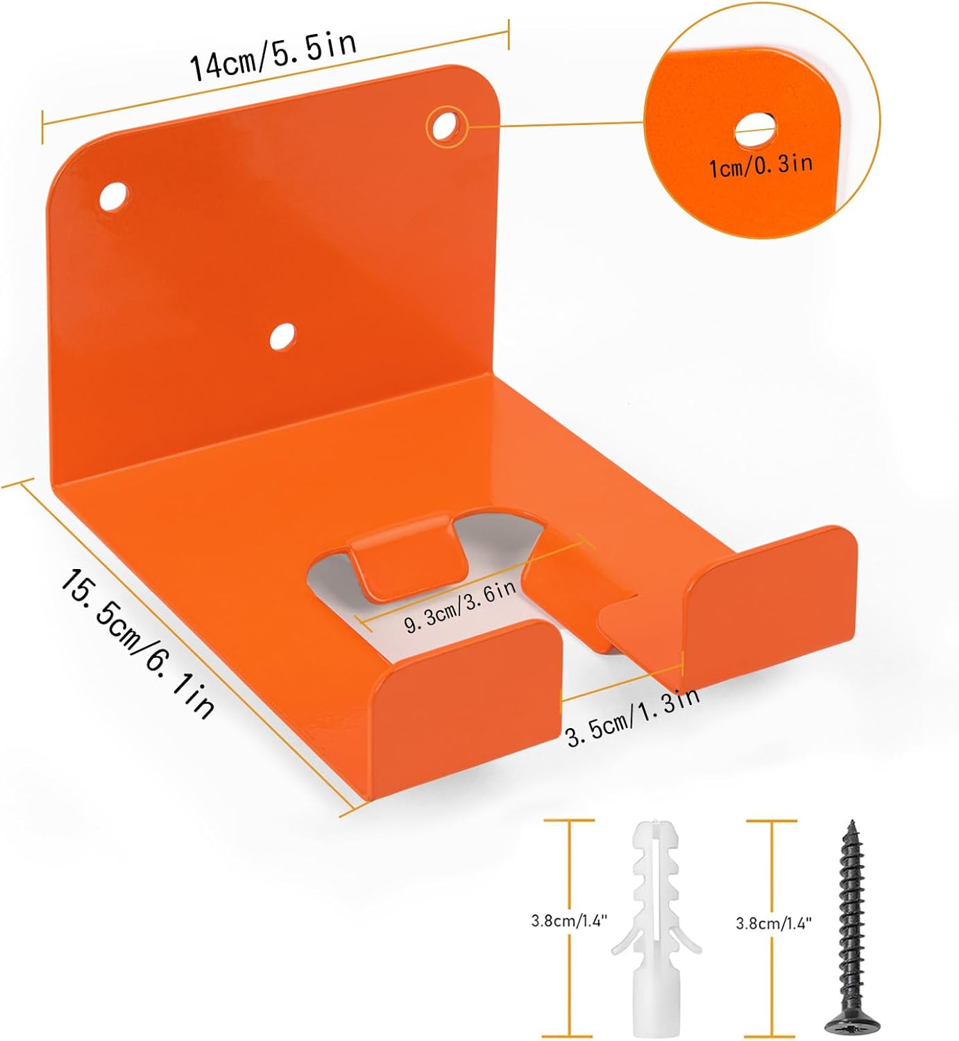 Weedeater Hanger, 3 Pack Weed Eater Hanger for Garage Wall-mounted Organizer Trimmer Rack Storage for Grass Trimmer, Hedge Trimmer, Garage Wall, Garden Tools, Black, Orange