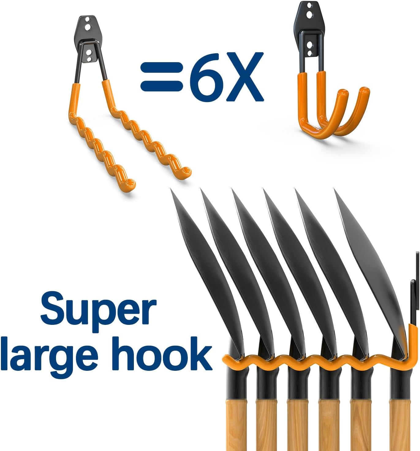 3-H Garage Wall Hooks 31 Pack, Garage Hooks Heavy Duty with Extra Welding Spots, Garage Organizer for Garden, Lawn, Yard Tools, Chairs, Ladders, Weed Eater, Shovel, Blower(Oranger)