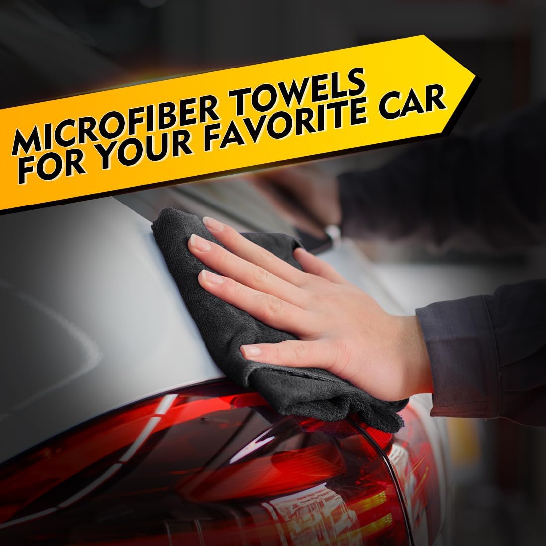 HOMEXCEL Black Microfiber Cleaning Cloth 50 Pack, 12.5 x 12.5 inch Microfiber Towels for Cars, Ultra Absorbent Car Washing Cloth, Lint Free Streak Free Cleaning Rags for Car, Kitchen, and Window