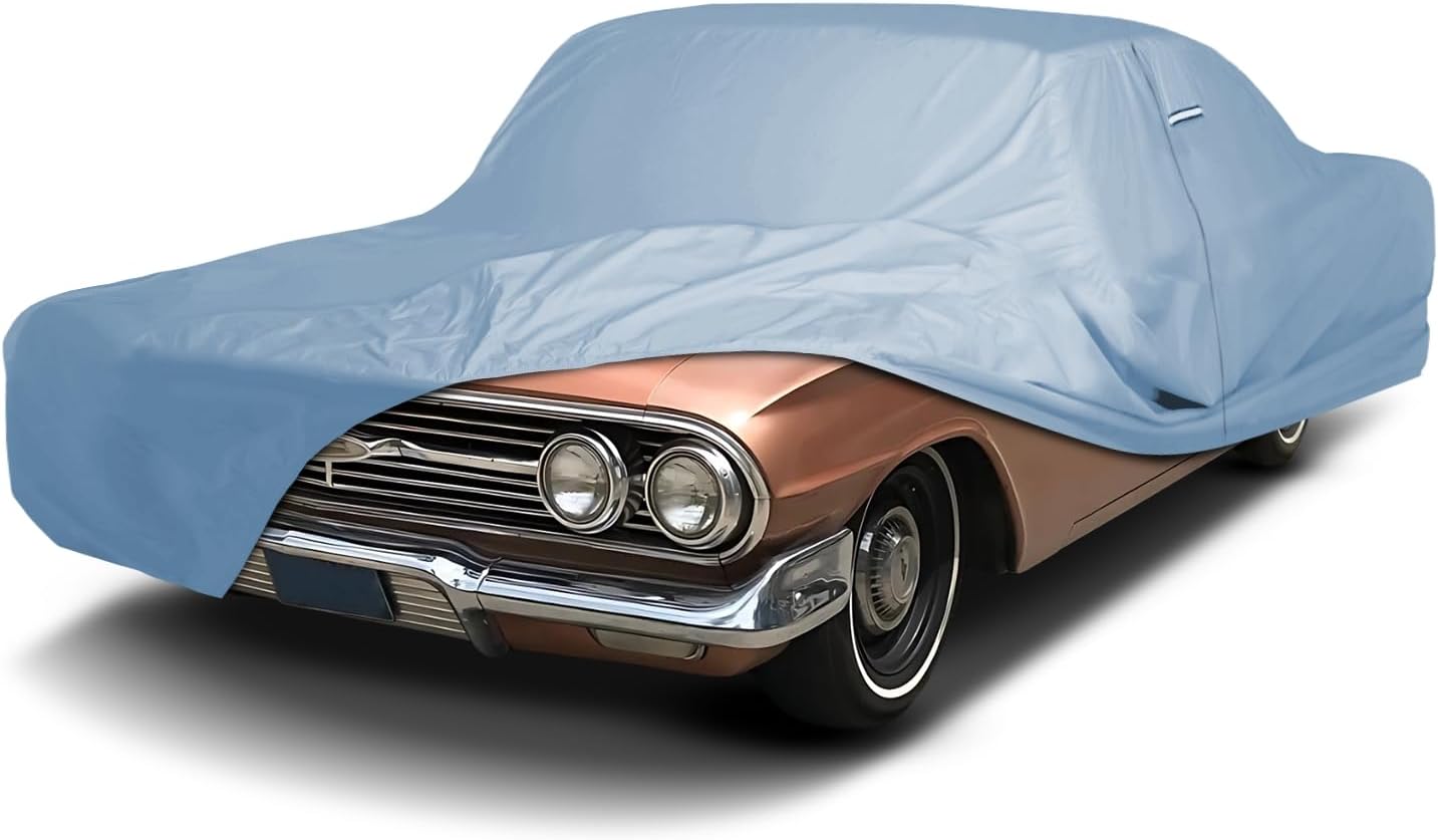 iCarCover Premium Car Cover for 1958-1972 Chevy Biscayne Heavy Duty Waterproof All-Weather Automobiles Custom Fit Indoor Outdoor UV Snow Protection Covers with Straps and Bag