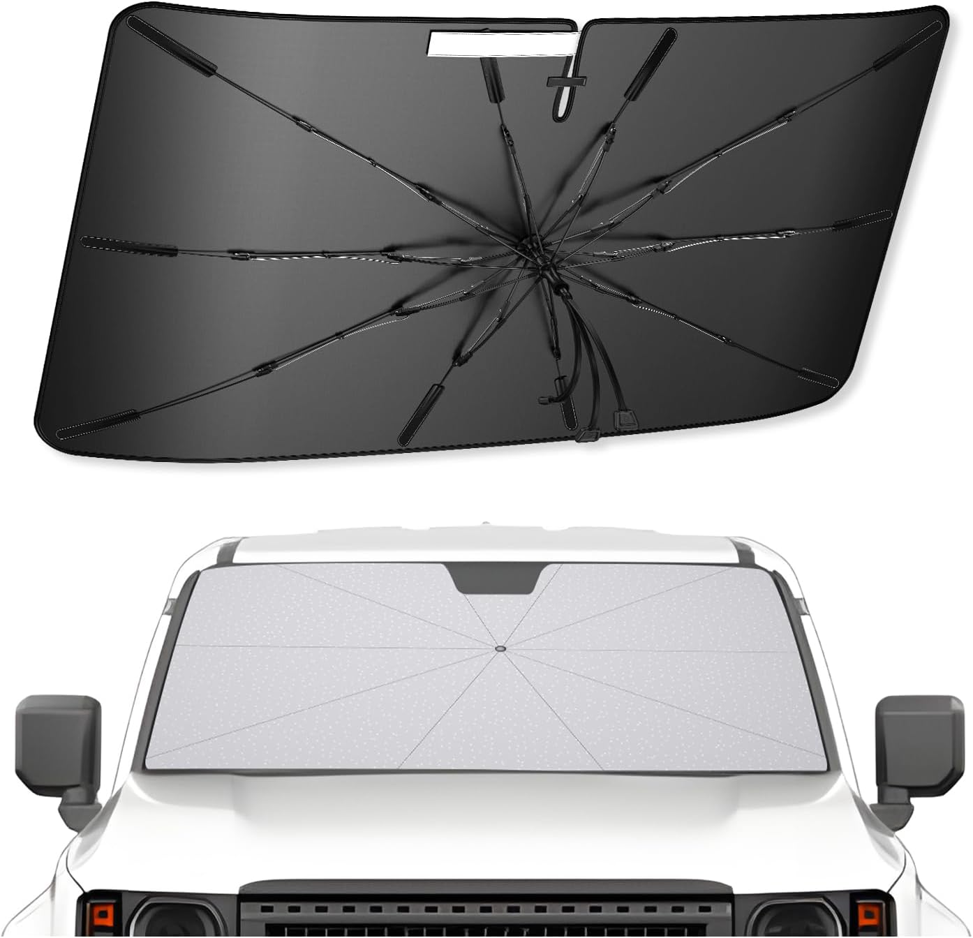 SXCY for 2024 2025 Toyota Land Cruiser Windshield Umbrella Sunshade [Easier Foldable] for 2025 Land Cruiser Accessories 2024 Land Cruiser Sunshade Umbrella 2025 Land Cruiser Windshield Umbrella Shade