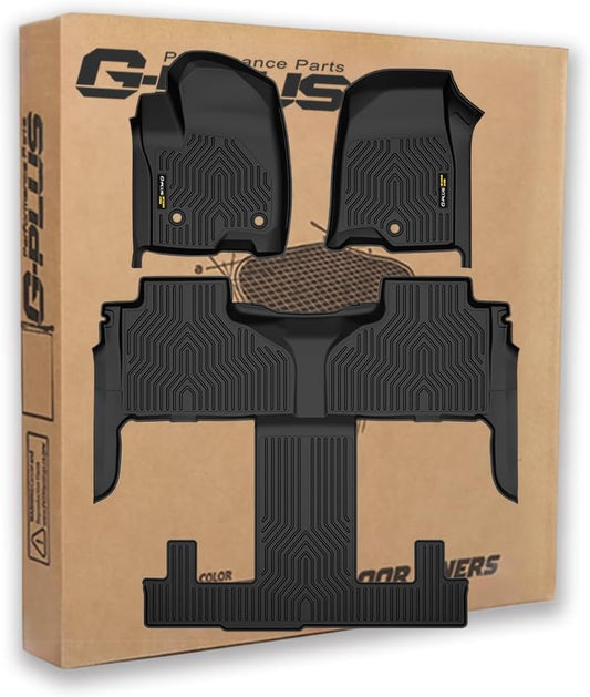 G-PLUS Floor Mats Cargo Liner Fit for Chevy Tahoe/GMC Yukon 2021 2022 2023 2024 2025 w/ 2nd Row Bucket Seats, TPE All Weather Custom Fit Full Cover Protection Front & 2nd Row Car Mats Accessories