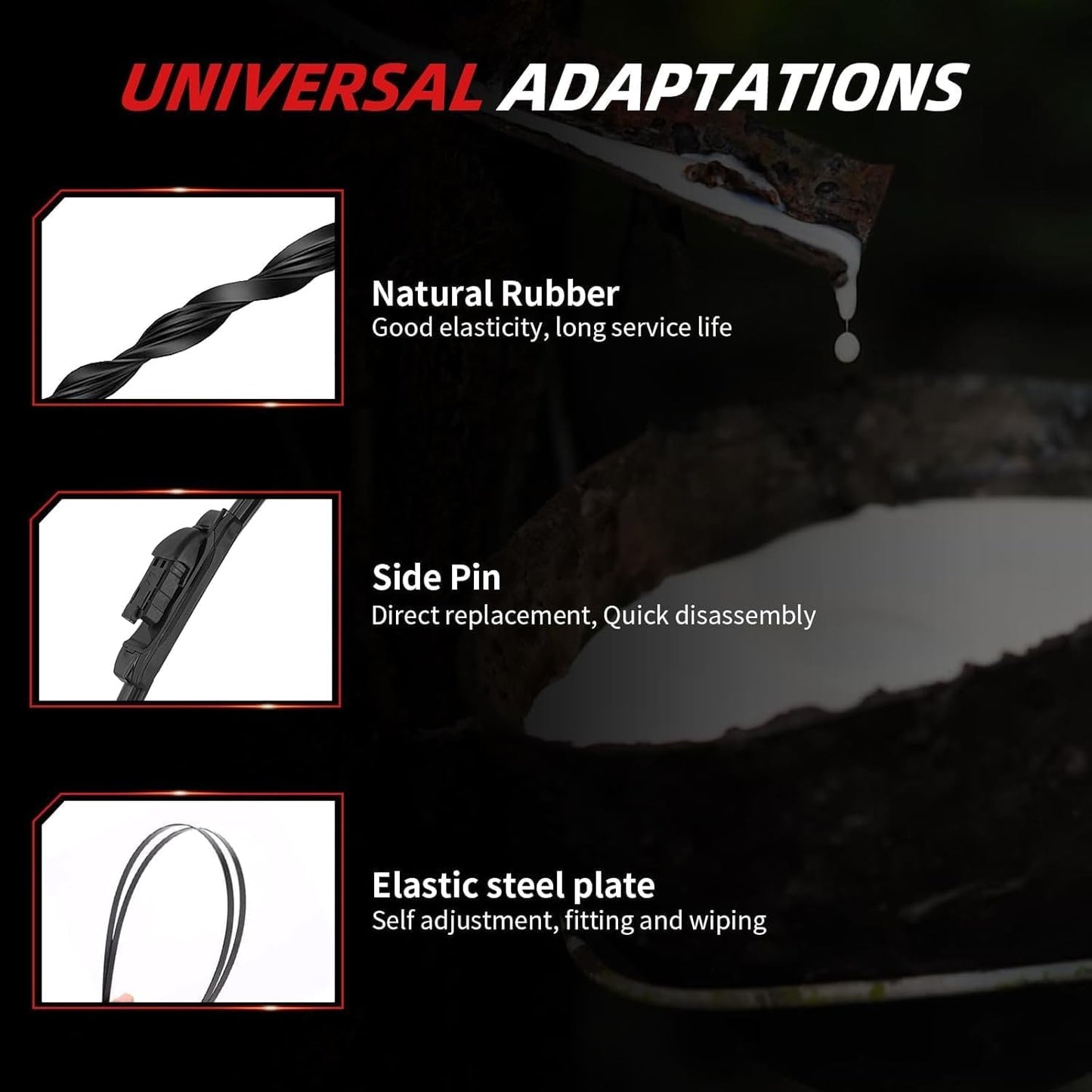 OTUAYAUTO Windshield Wiper Blades - Replacement for Ford Bronco Sport 2021-2024, Front and Rear Wipers Set, Top Lock - 22"+20"+10" (Pack of 3)