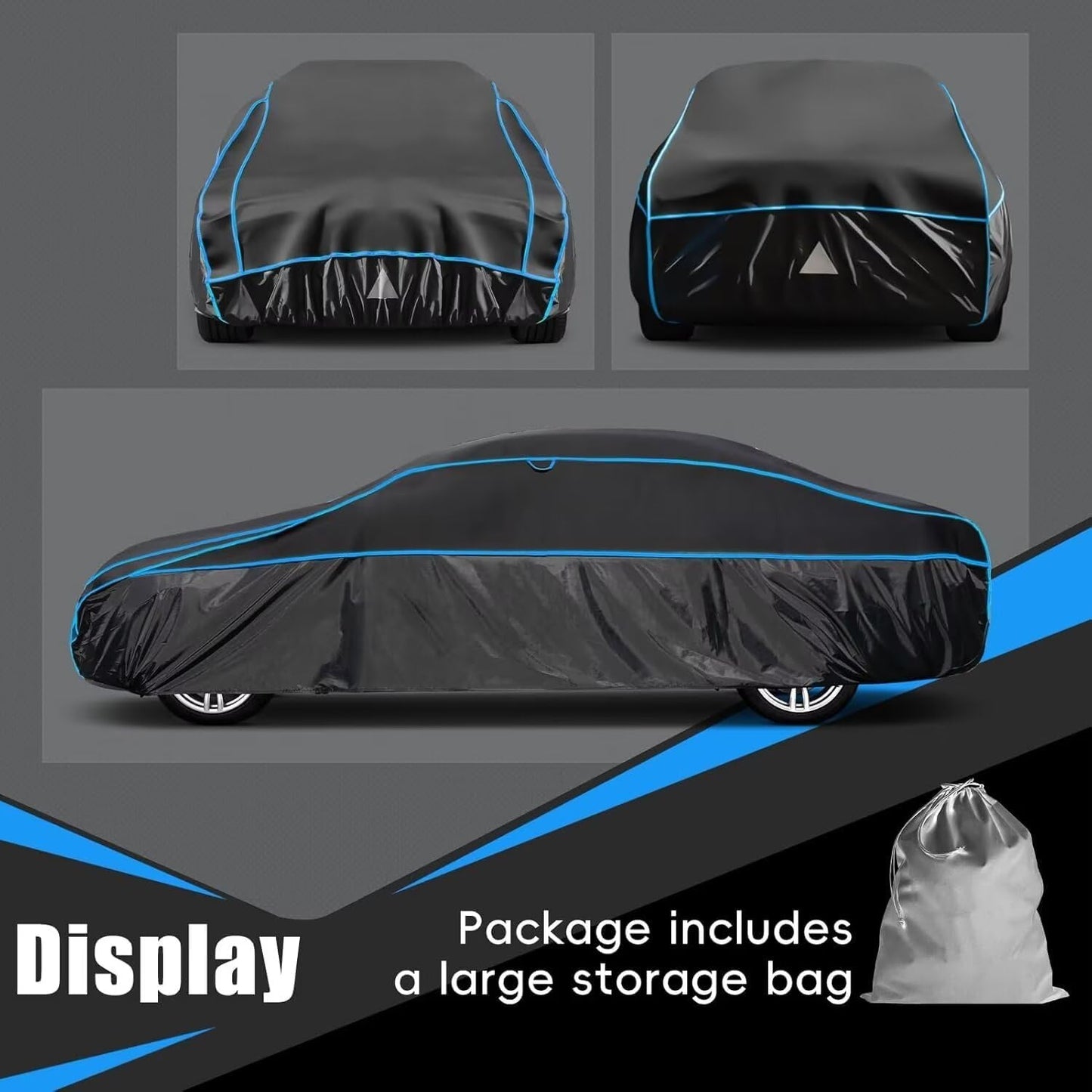 Hail Protector Car Cover, Outdoor Anti Hail Car Covers Thick Multi-Layered EVA, Hail Proof Car Cover All Weather, Hail Protection Padded Fit Large Sedan/Coupe (Length 209 to 218 inch)