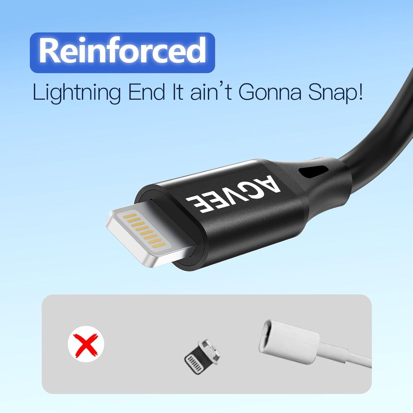 AGVEE 5ft Coiled Short USB to Lightning Charging Cable [MFI Certified] 3A Fast Charger Cord in Car for iPhone 14/13/12/11/XS/8/7/6/5 CarPlay, iPad, iPod, Black