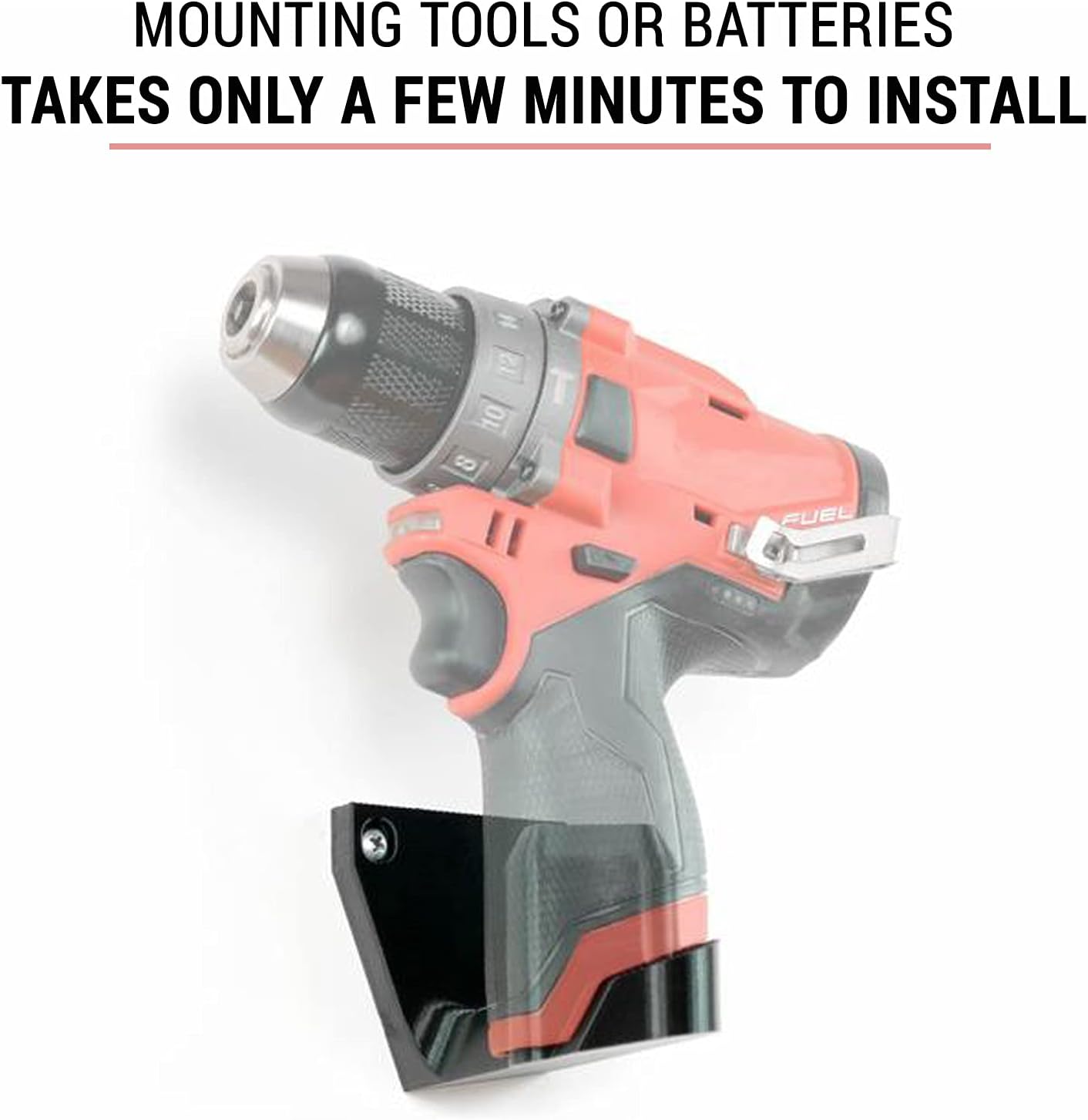 Spartan Mounts Wall Hook for Milwaukee M12 Tools Left - 12 Volt Power Tool Holder, High Strength Low Profile Bracket, Convenient Easy Access Garage Organization