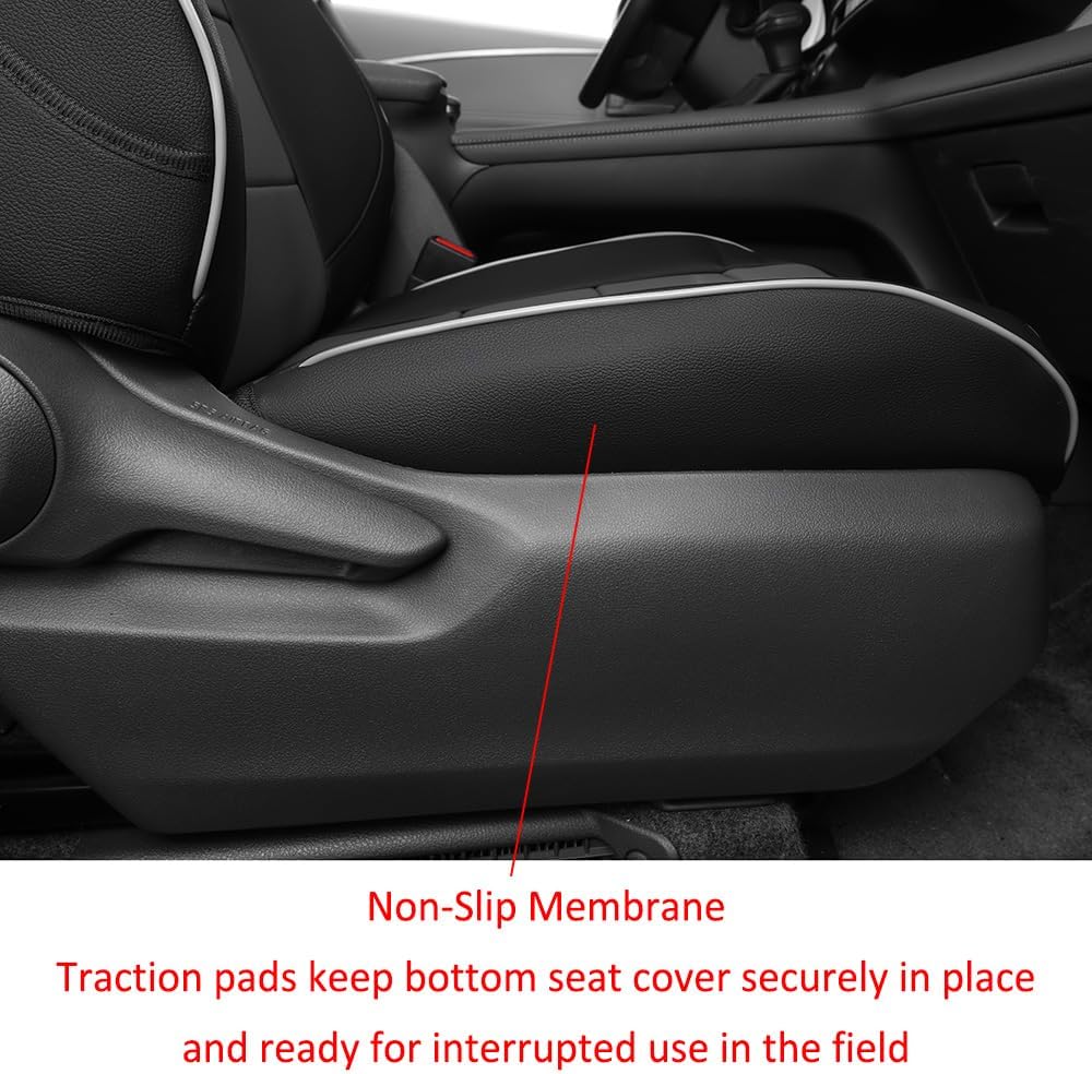 EKR Sienna Seat Covers for 2011-2020 Toyota Sienna LE,XLE, SE,XLE Premium 2nd Row 4/2/4 Split,8 Seats,Waterproof Car Seat Cover Full Set,Car Seat Protectors- Three Row,Leather (Black/Gray)