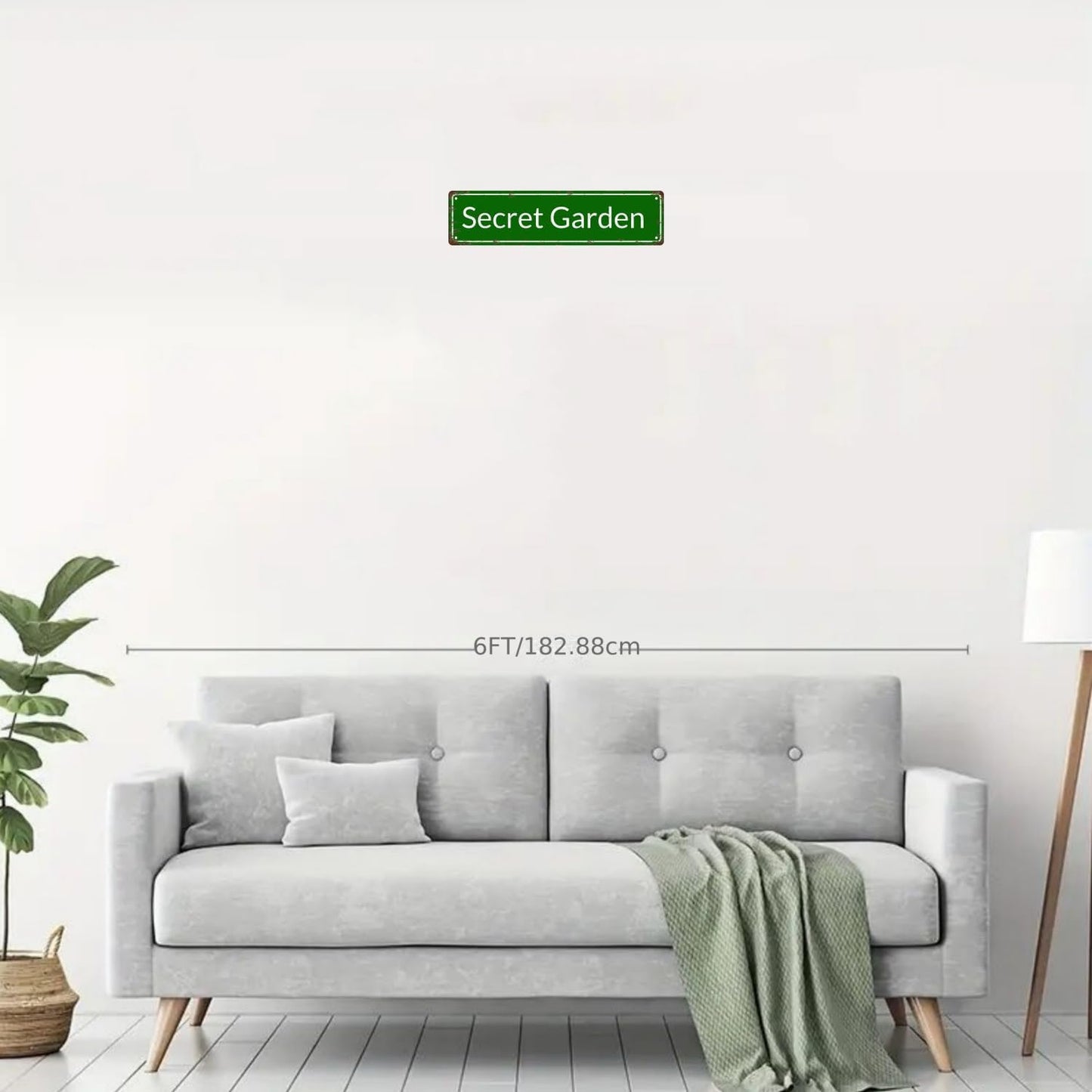 Secret Garden Space Vintage Metal Tin Street Sign Bar Cafe Garage Cave Home Room Wall Bathroom Farmhouse Garden Porch Patio Decor, 16 x 4 Inch