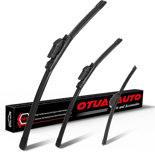 OTUAYAUTO Windshield Wiper Blades - Replacement for Jaguar F-PACE 2017-2025, Front and Rear Wipers Set, Top Lock - 26"+19"+13" (Pack of 3)