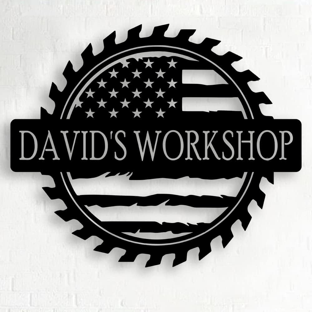 Personalized Papa's Workshop Metal Sign - Custom Dad's Garage Sign, Dad's Birthday Gift, Mechanic Wall Decor