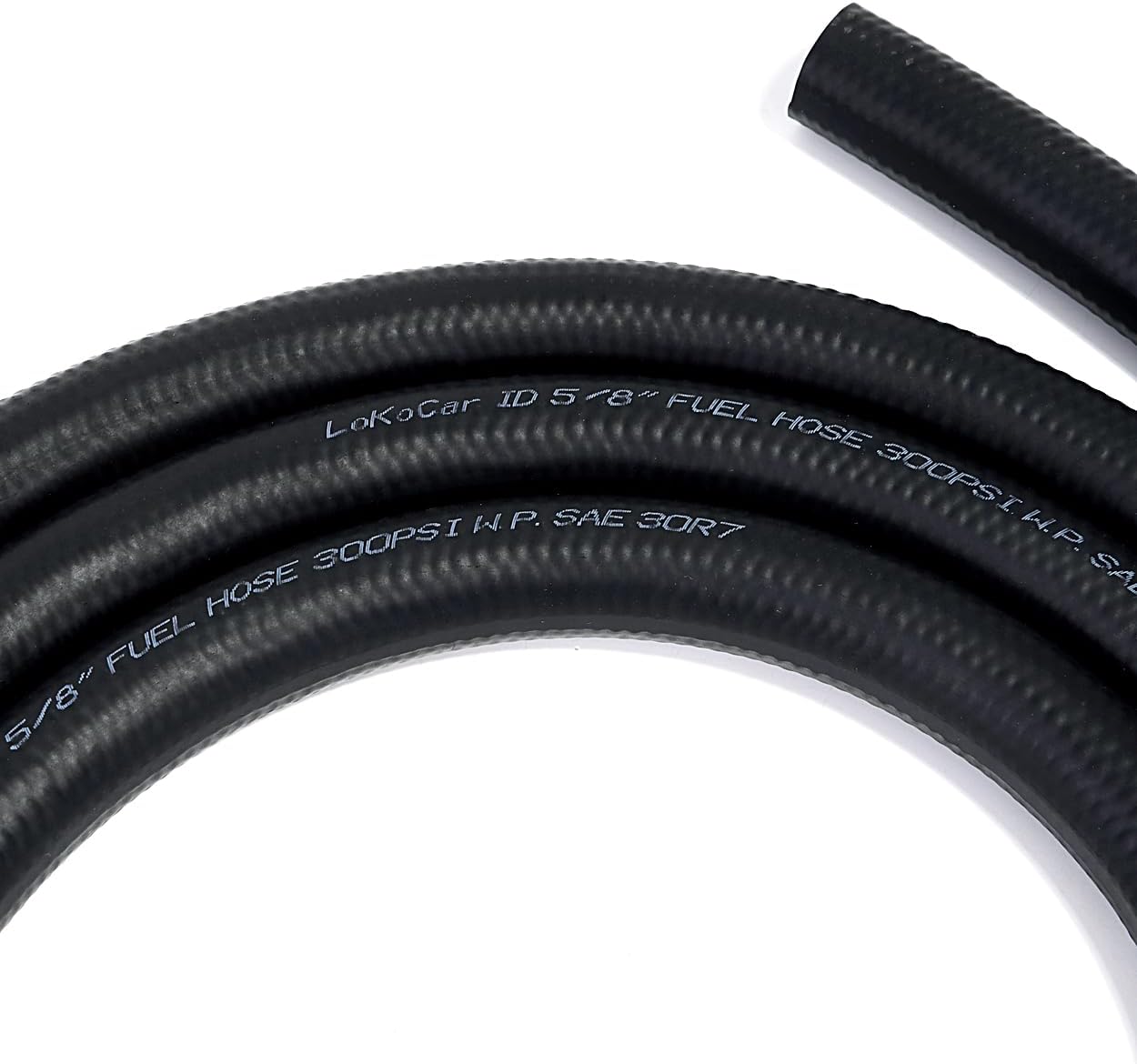LokoCar Rubber Fuel Hose Line Push Lock 5/8" ID SAE 30R7 NBR 10ft 300PSI Black