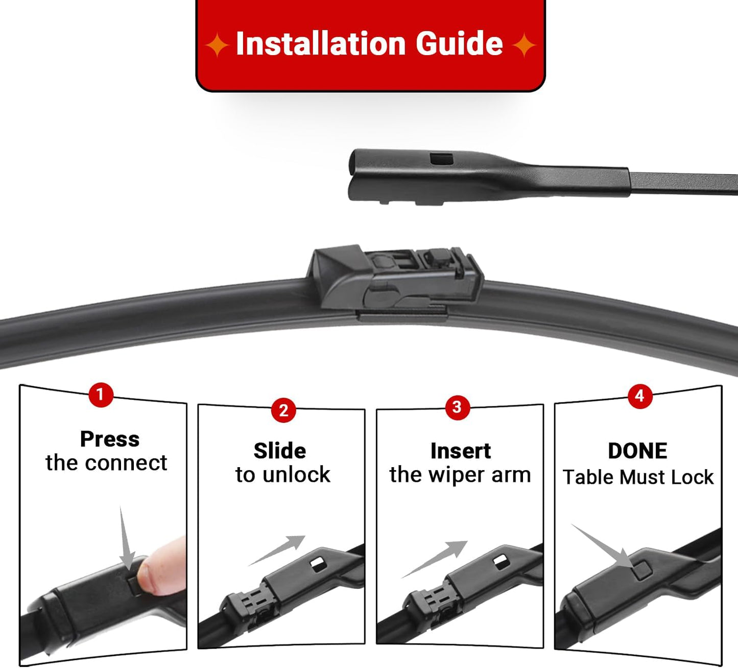 Windshield Wiper Blades Replacement for Subaru Crosstrek Impreza 2017 2018 2019 2020 2021 2022 2023 Original Factory Quality Front Rear Wipers Blade Set for My Car - 26" 16" 12" (Pack of 3)
