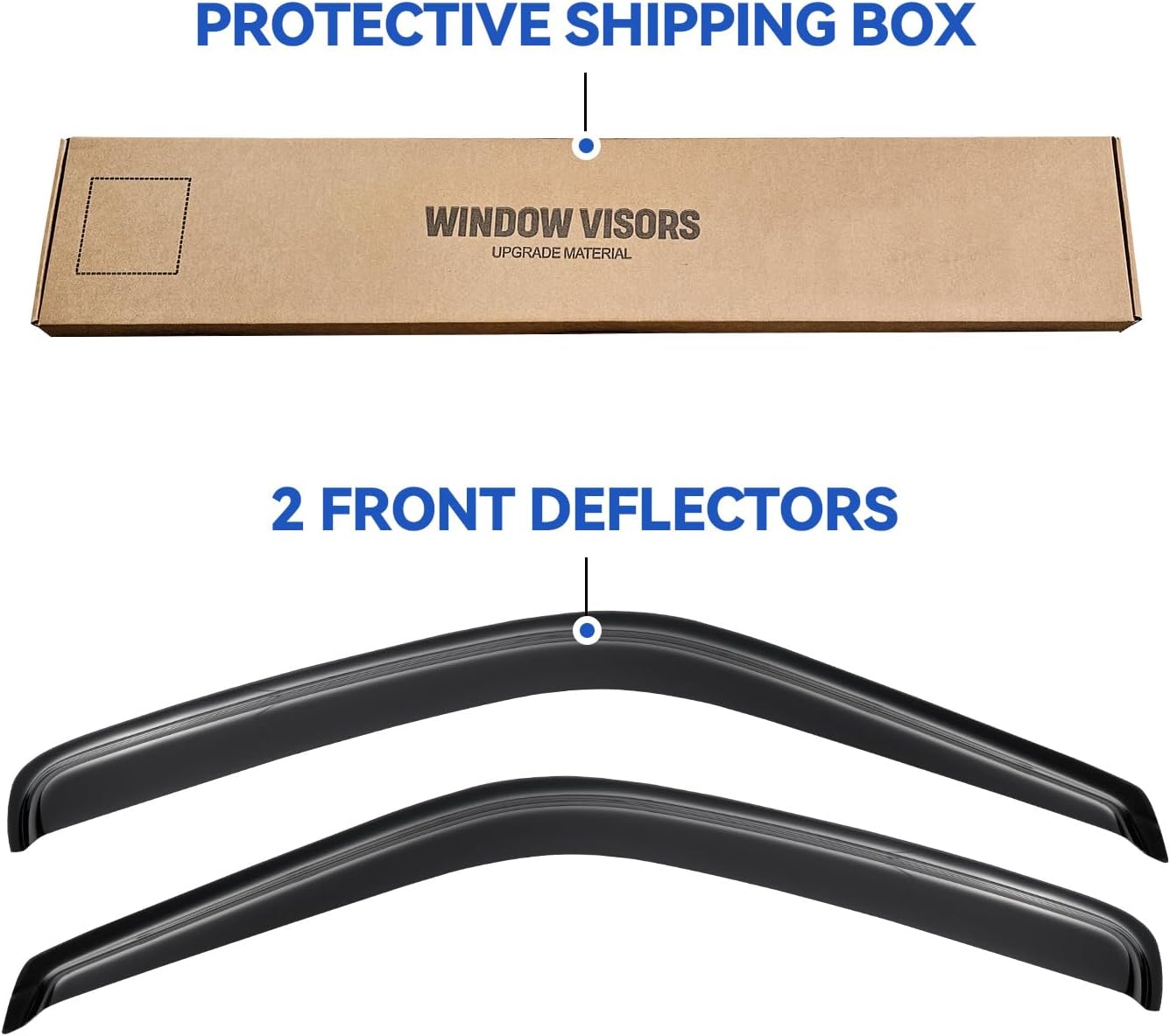Window Visors Rain Guards Shield for 1996-2025 Chevy Express Van, Out-Channel Window Vent Wind Deflectors Visors Shades for 96-25 GMC Savana