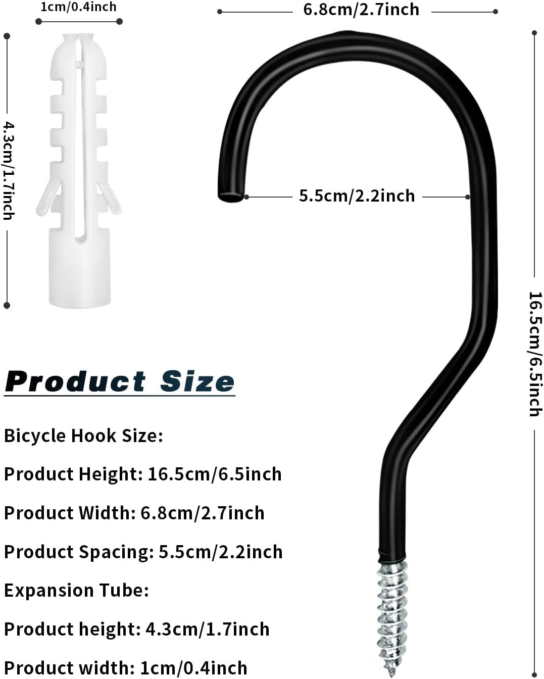 Bike Hooks Heavry Duty 12 Pack,Bicycle Storage Hanger Screw in Ceiling Hooks,Utility Hooks for Wall,Garage,Garden Organization and Storage,Fits Hanging All Bike Types,Bicycle Storage Hooks