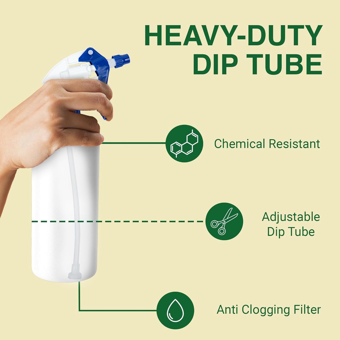 Spray Bottle Nozzle Replacement, Bottle Tops Only - Sprayer Nozzle Triggers for Heavy Duty, Commercial, Home Cleaning Solutions - Fits 8,16,24,32 oz Plastic & Glass Bottles, Blue, 24 pack