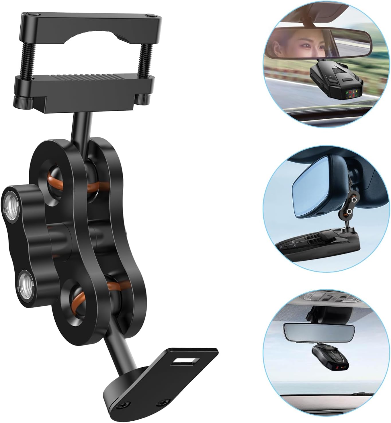 Radar Detector Mount Rearview Mirror Bracket,Car Truck Mirror Radar Mount Bracket,Aluminum Rearview Mirror Rod Mount (for Cobra Radar Detector)
