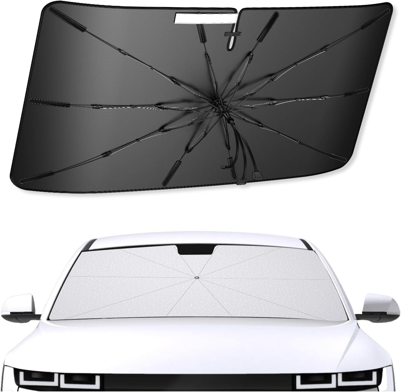 SXCY for 2022-2024 2025 Hyundai Ioniq 5 Windshield Umbrella Sunshade [Easier Foldable] 2023 2024 2025 Ioniq 5 Accessories Sunshade Umbrella for 2024 2025 Ioniq 5 Windshield Umbrella Sun Shade