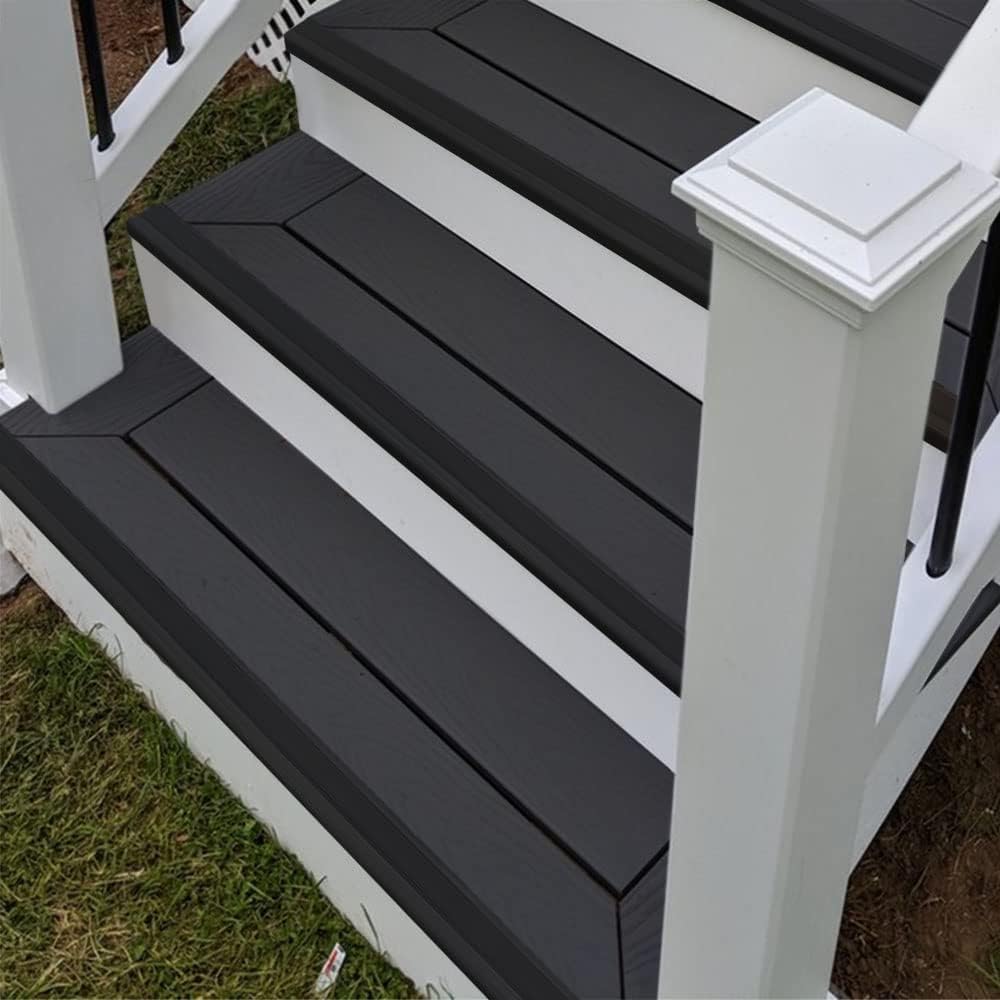 Rubber Bond Stair Edge Protector (Pack of 15) 36x2x1 inch Anti-Slip Stair Corner Trim Rubber Strips - Waterproof Self-Adhesive Staircases for Outdoor & Indoor Uses | Protect Kids & Pets - Black