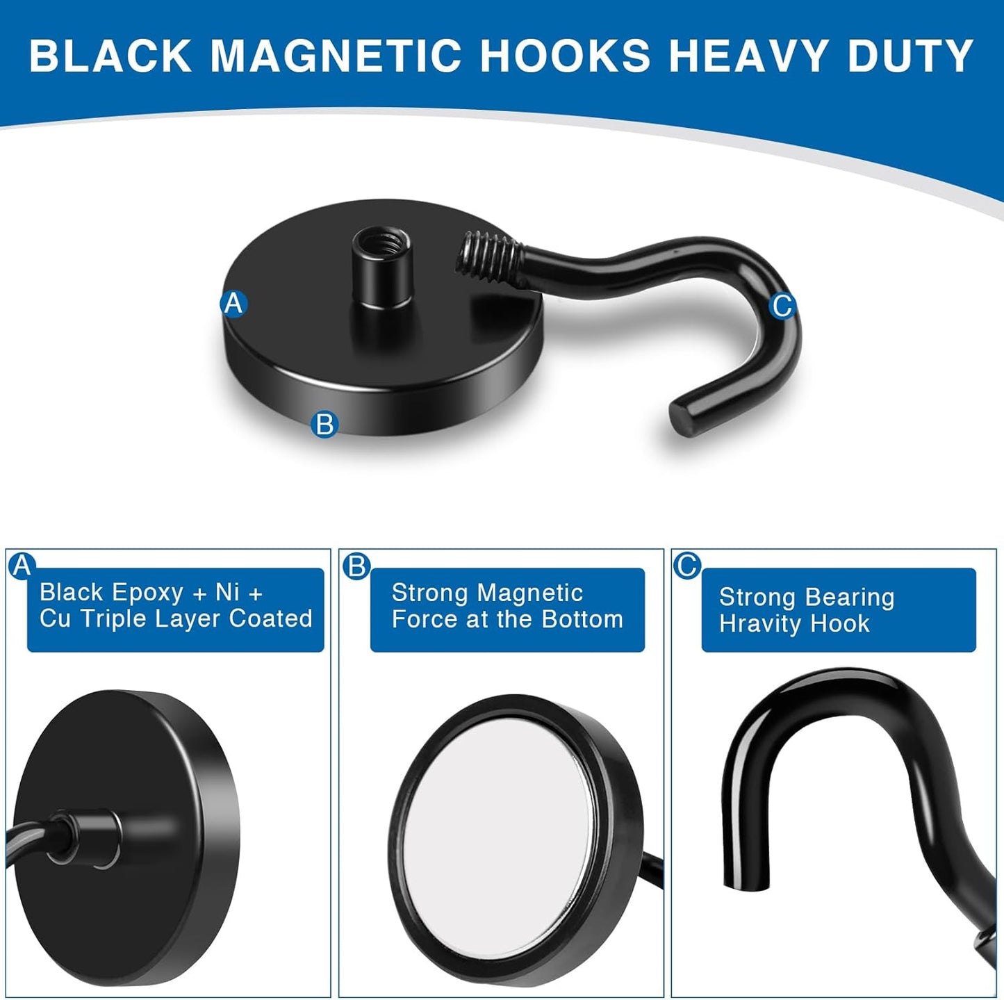 LOVIMAG Magnet Hooks for Cruise Cabin, 80lbs Cruise Door Magnets with Epoxy Coating, Cruise Must Haves for Travel, Strong Magnetic Hooks for Classroom, Kitchen Essentials, Locker Organizer, -12 Pcs