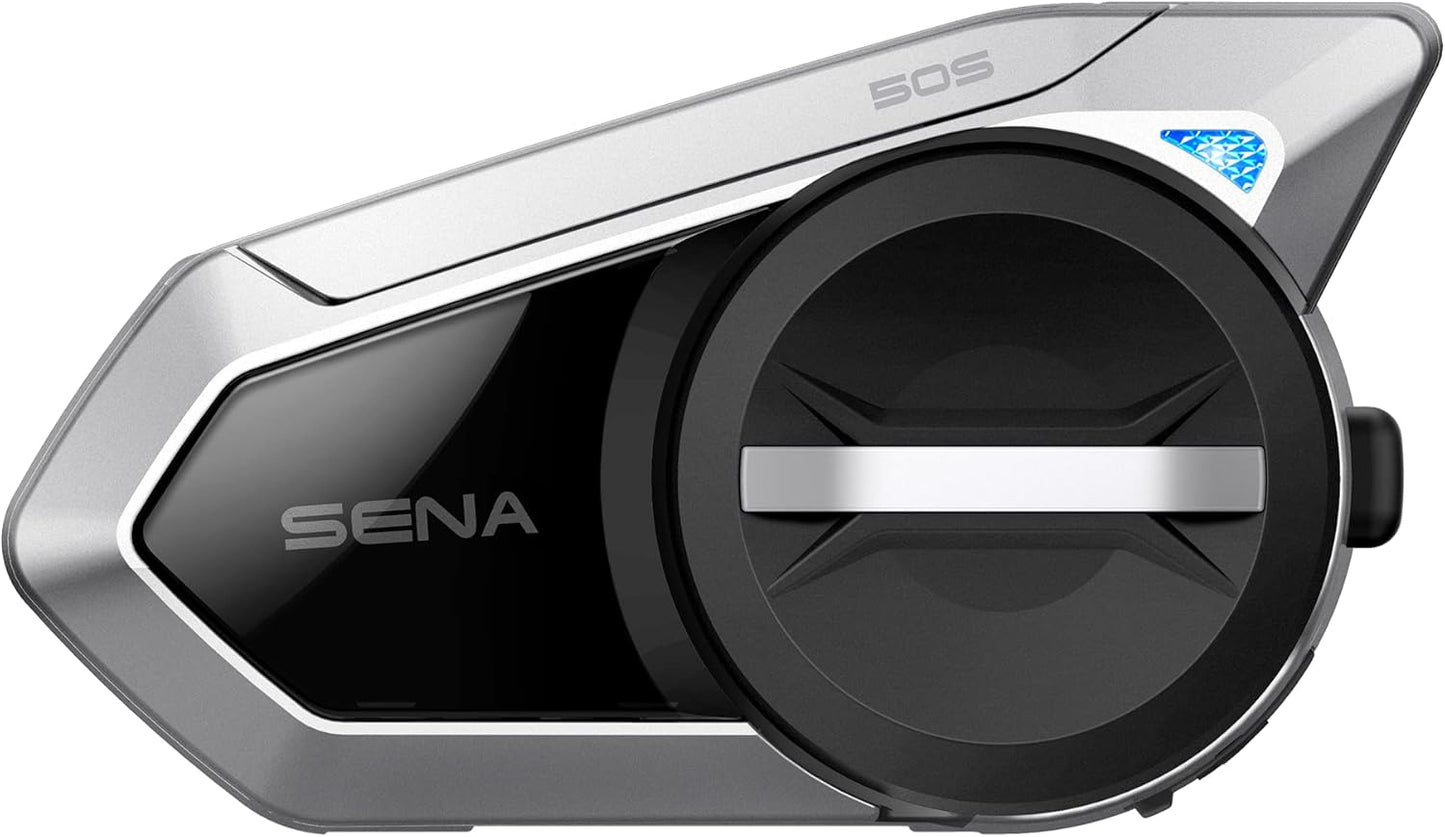 Sena 50S Motorcycle Jog Dial Communication Bluetooth Headset w/Sound by Harman Kardon Integrated Mesh Intercom System Premium Microphone & Speakers
