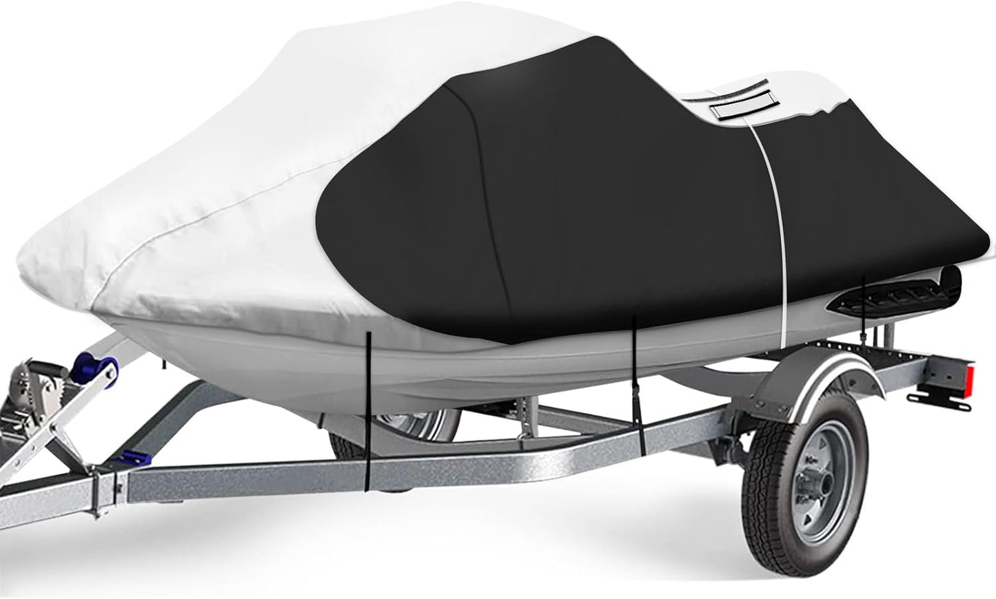iCOVER Jet Ski Cover- Water Proof Heavy Duty Trailerable Personal Watercraft Covers for Seadoo Kawasaki Yamaha Wave Runner, Fits PWC Models Up to 145in Long