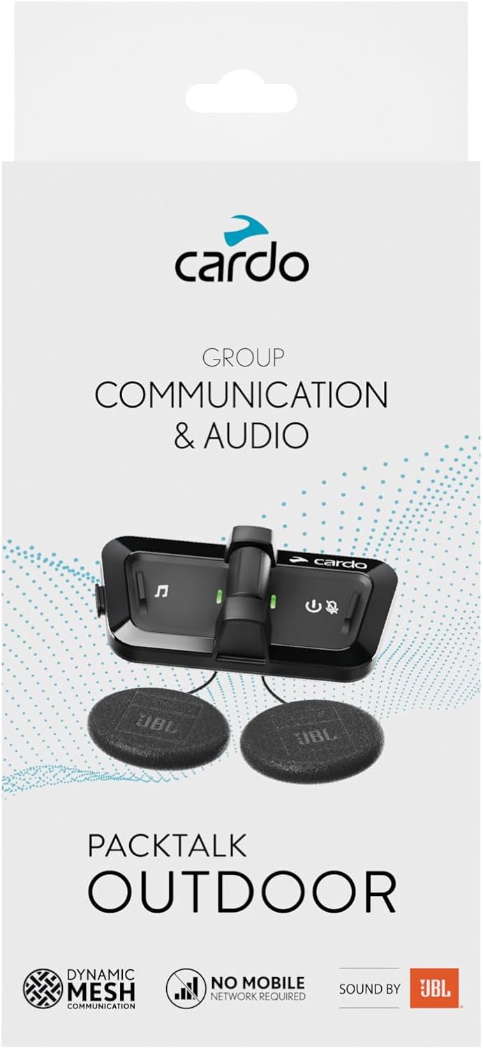 Cardo PACKTALK Outdoor Helmet Communication System, Great for Ski, Snowboard and Cycling (Black, Single Pack)