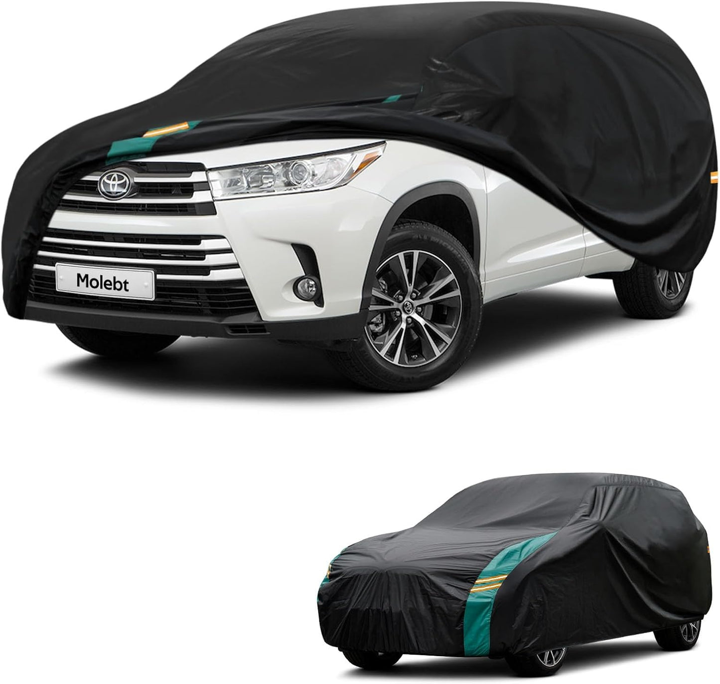 SUV Car Covers Waterproof All Weather, Universal Fit for BMW X5, Toyota Highlander, Ford Explorer, Jeep Grand Cherokee, Honda Pilot, etc. Rain Winter Sun Protection. (Length: 191"-201")