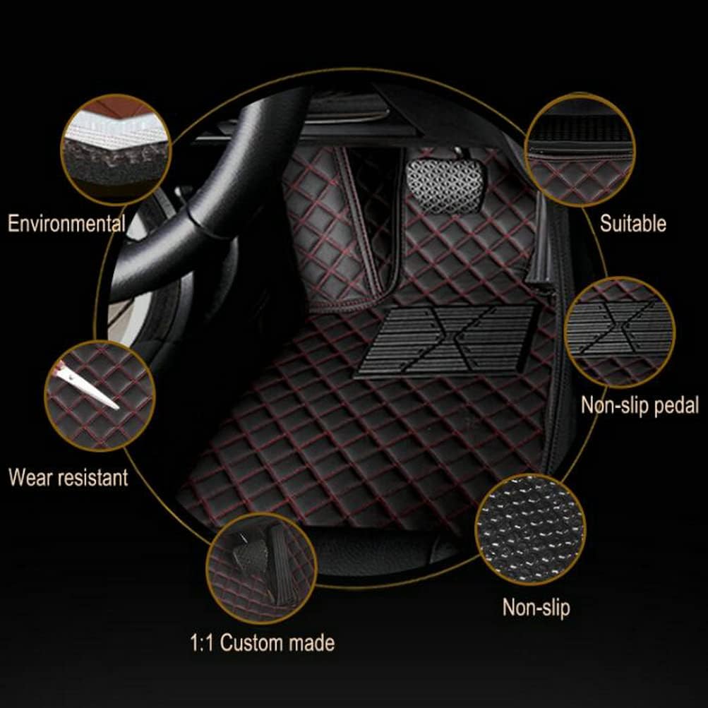TAHALICustom Colors Car Floor Mats Black Pink for 99.9% Sedan SUV Sports， All-Weather Liners Car Floor mat，Luxury Leather Automotive Floor Mats (Pink-,3D Floor Mats)