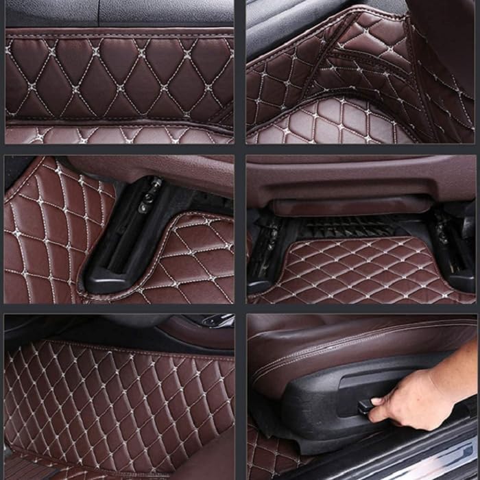 Customized Personalized car Floor mats, All-Weather Luxury car Floor mats, Waterproof and Anti Slip Leather car Floor mat Lining, 95% Customized car, Truck, and SUV Floor mats (Edge Blue)