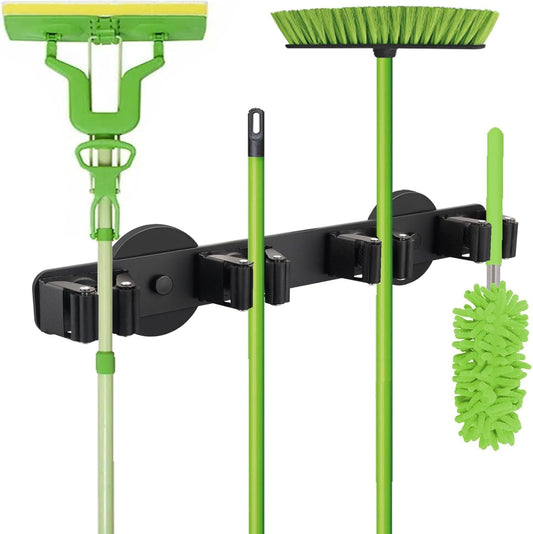 Strong Magnetic Mop Broom Holder, Heavy Duty Magnetic Mop Hanger for Refrigerators, Magnet Wall Mount Broom Holder for Cleaning Tools, Anti-slip Storage Rack for Home Kitchen Workshop Laundry Garage