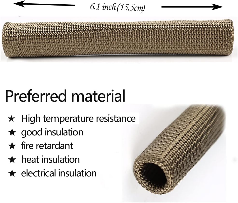 Titanium Spark Plug Wire Boots Thermal Protection Insulator Sleeve, 2500 Degree Heat shield Cover Wrap 6 inch for Car Truck 8PCS