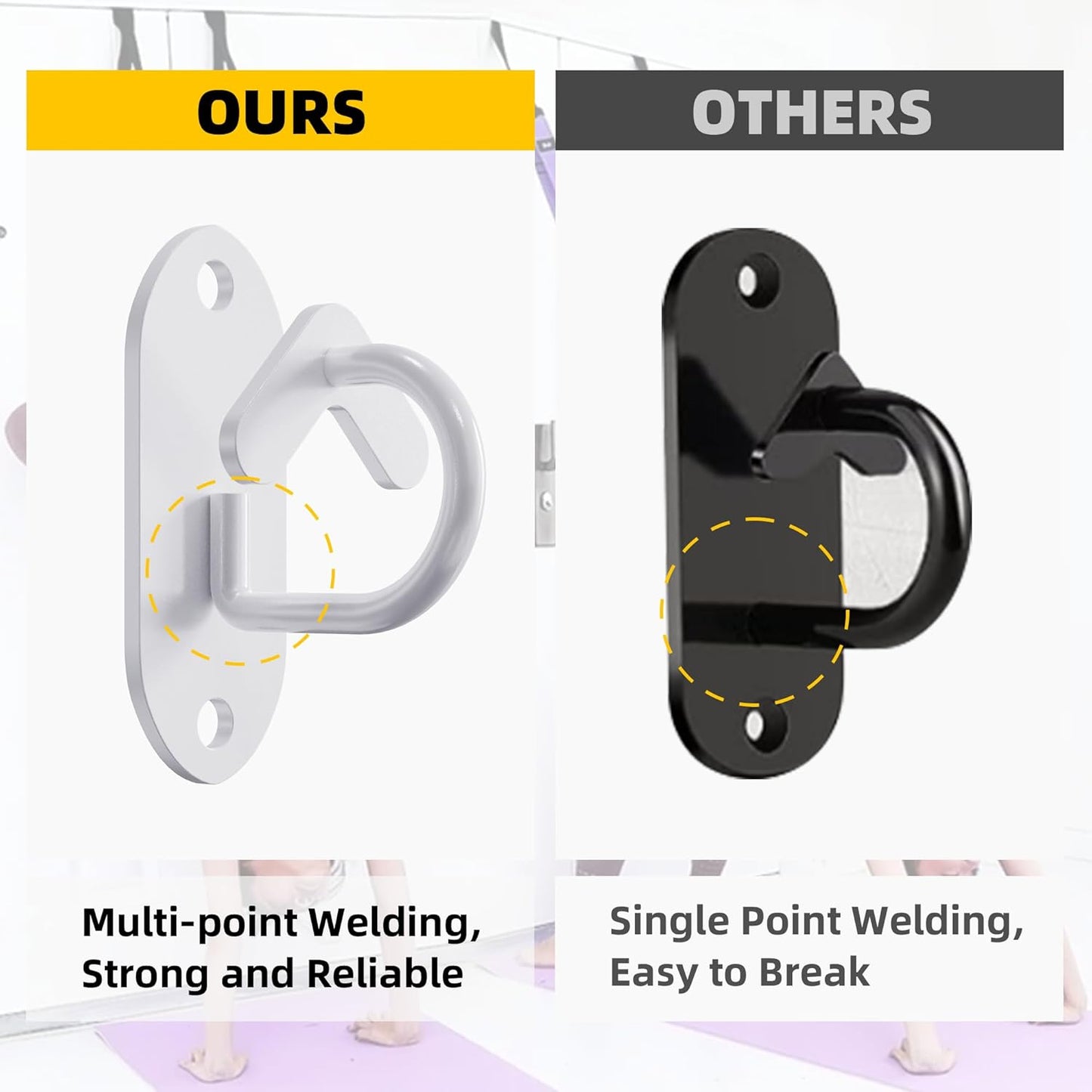 Resistance Band Wall Anchors System, Wall Mount Workout Anchors for Exercise Bands