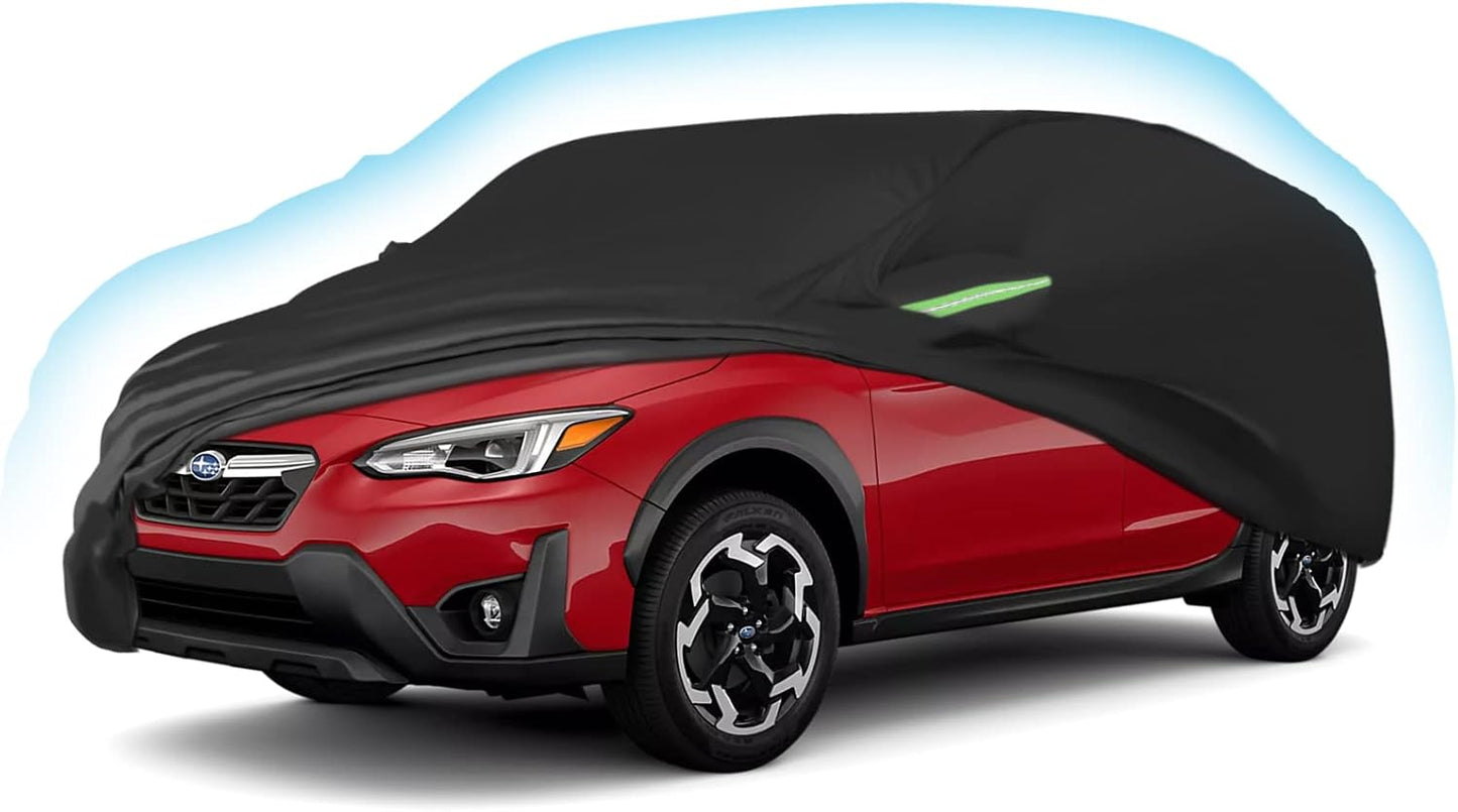 Proadsy 2025 Upgrade Car Cover for Subaru Crosstrek 2018-2024 2025, Waterproof All Weather, Windproof Snowproof Rain Hail Sun UV Protection Full Outdoor Indoor Exterior Car Covers, Black