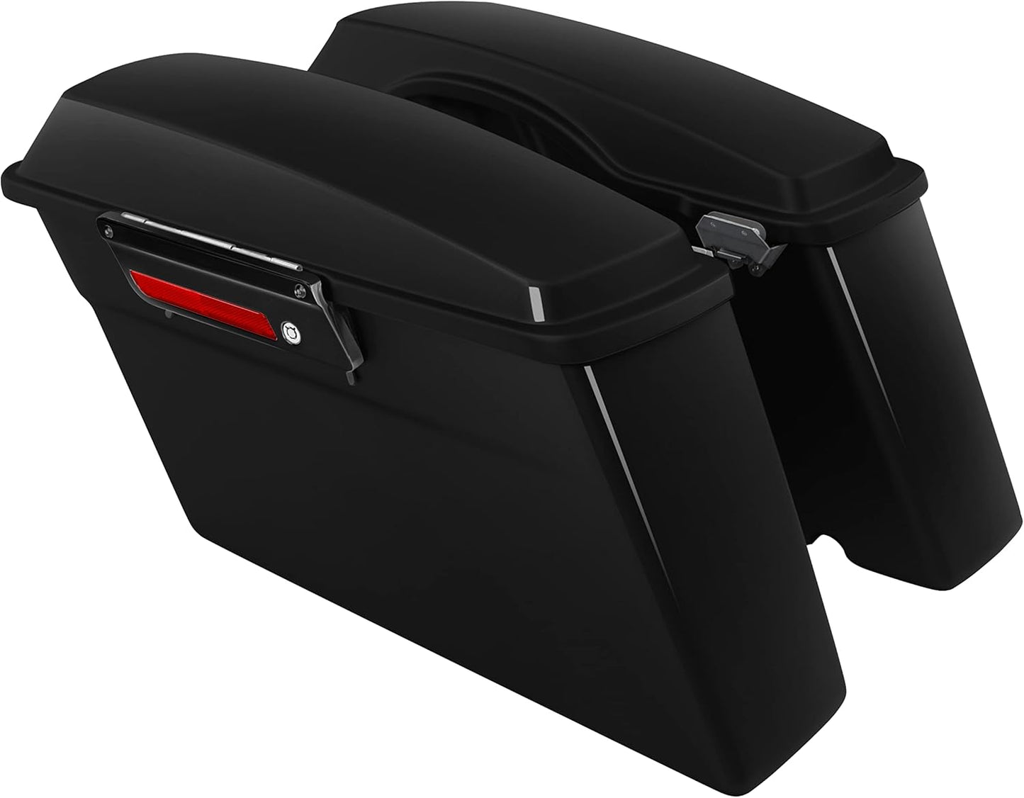XFMT Motorcycle Vivid Black Hard Saddlebags Saddle Bags Trunk W/Lids & Black Latches For Harley Touring Road King Street Glide Road Glide Electra Glide 1994-2013
