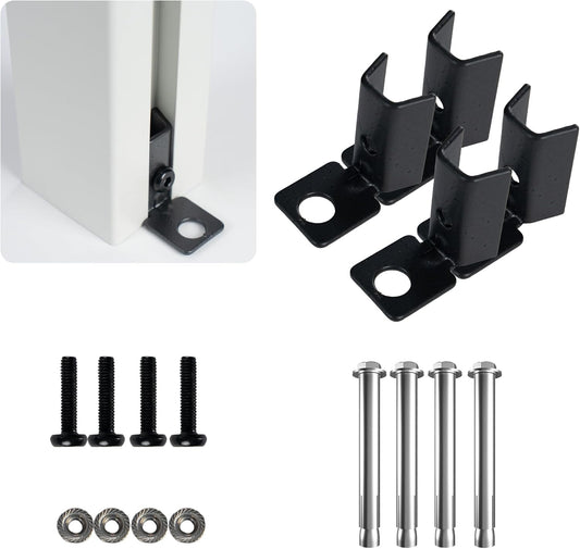 Kozyard Ground Mounting Kit for 2-Panel Privacy Screens – Perfect for Securing to Concrete – Helps Hide Clutter and Keep Your Outdoor Space Neat – Fits Both White & Black Panels