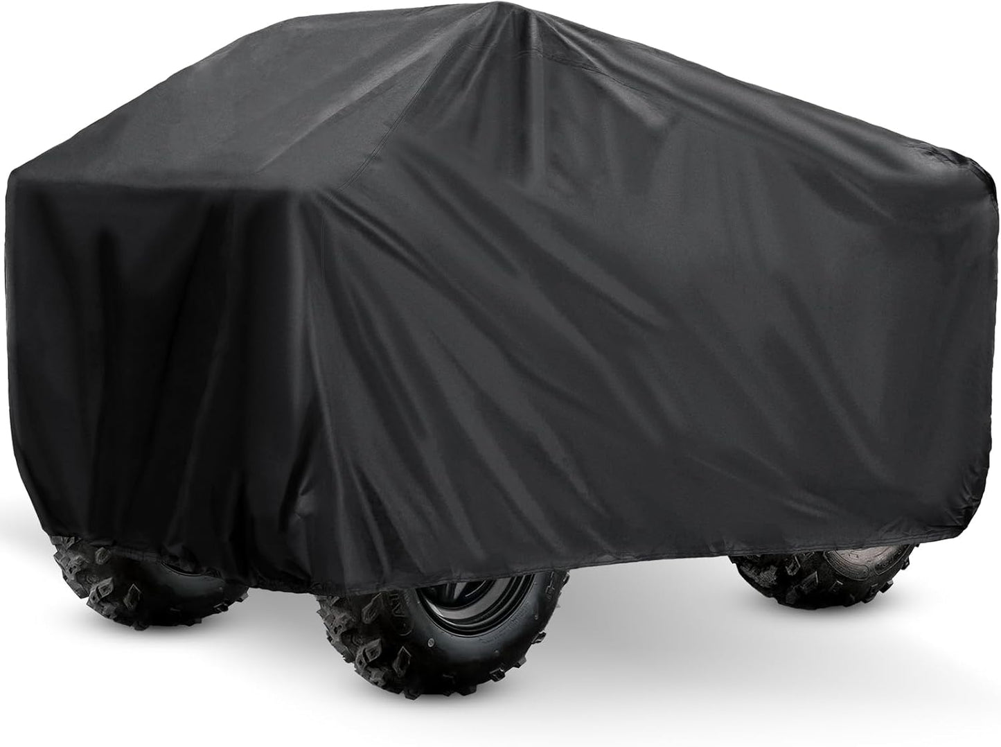 XYZCTEM Waterproof ATV Cover, Heavy Duty Black Protects 4 Wheeler from Snow Rain or Sun (Black, 88 inch)